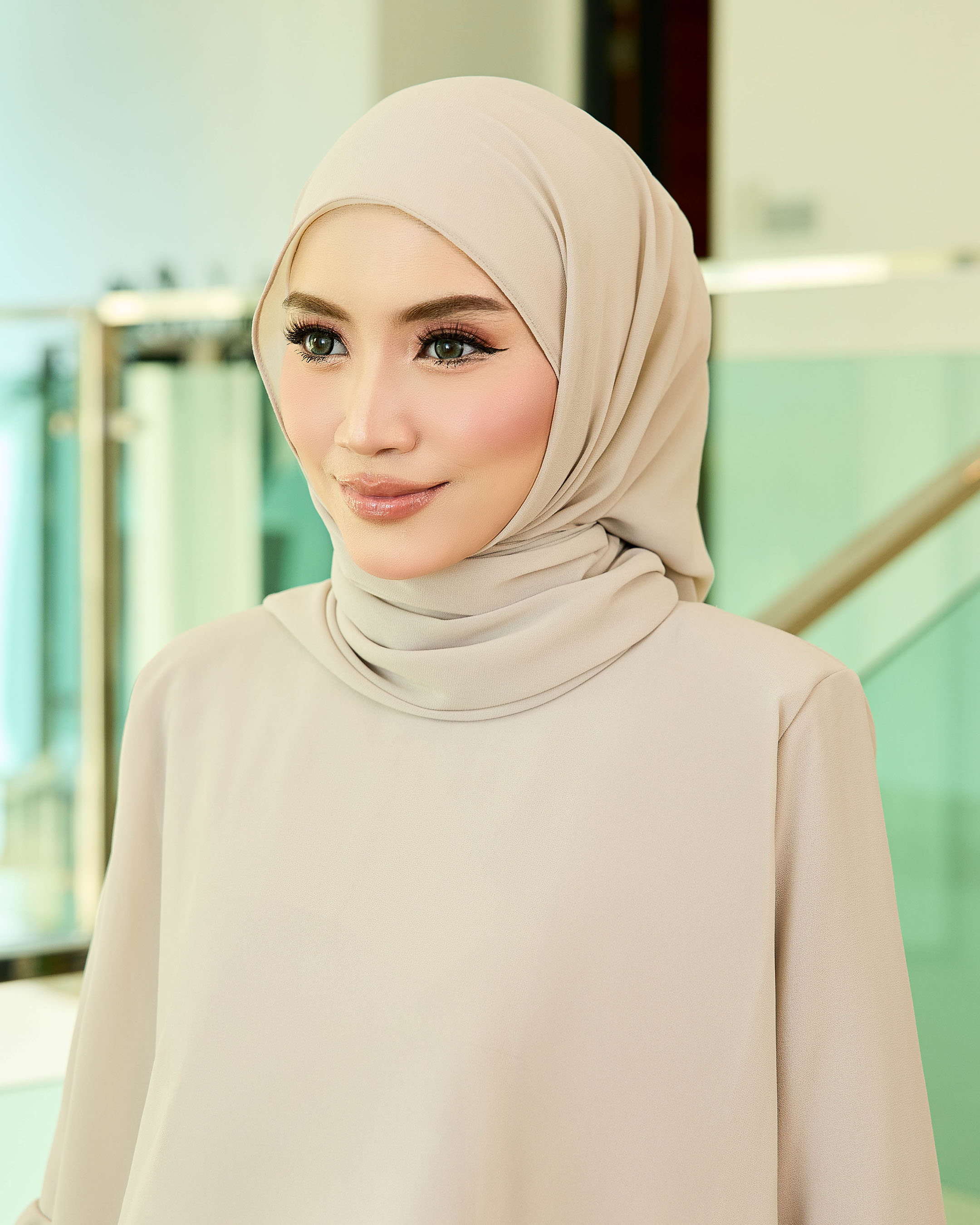 Plain Shawl - Linen Champagne