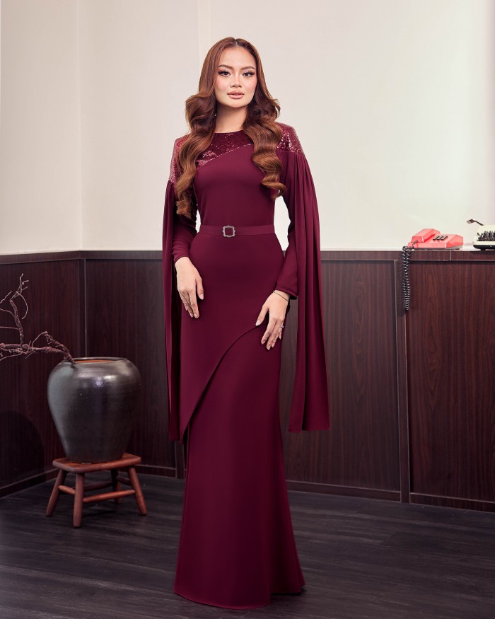 Khloe - Burgundy Maroon