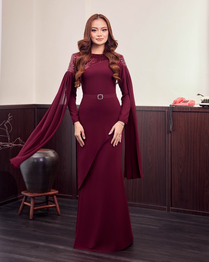 Khloe - Burgundy Maroon